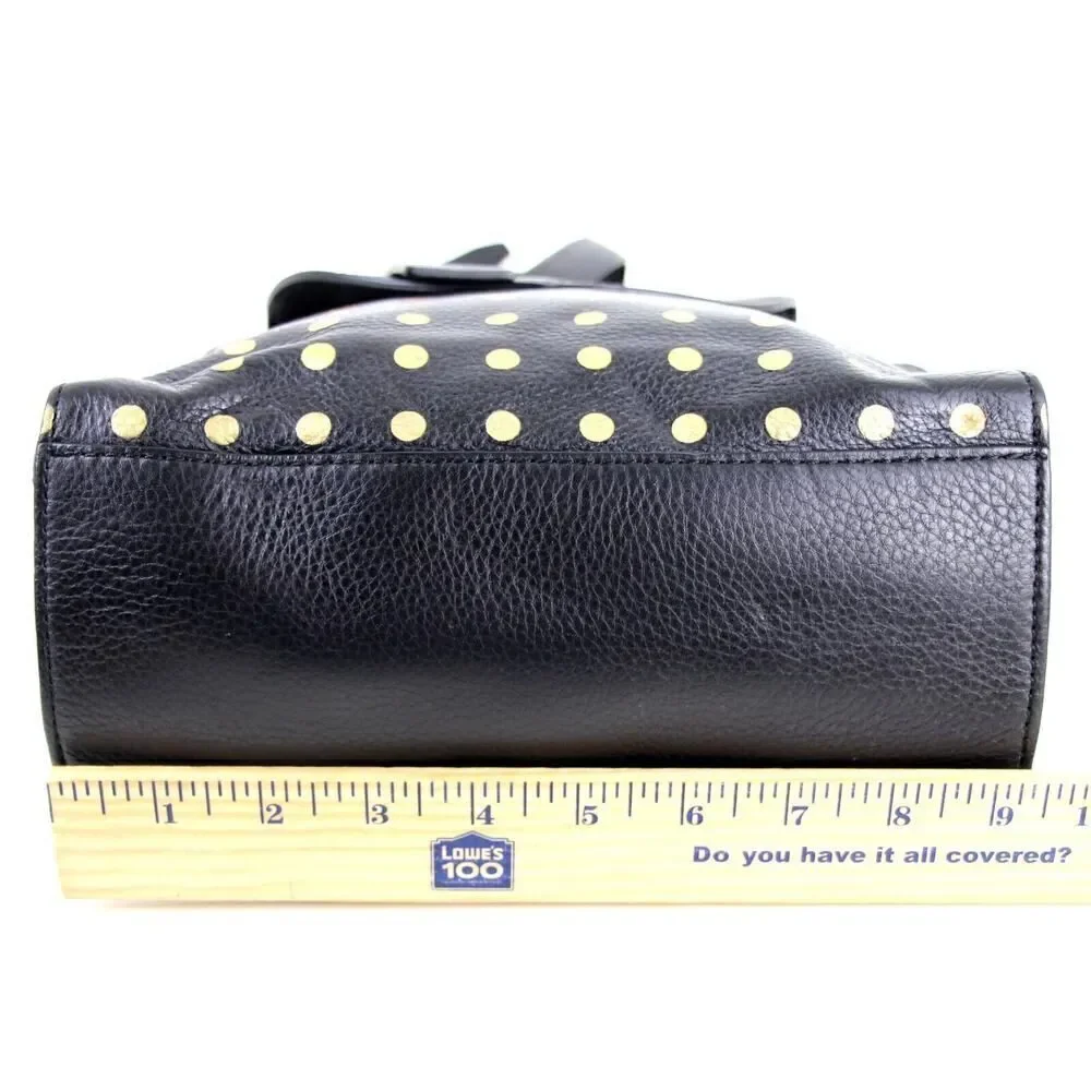 kate spade Saturday BLACK LEATHER POLKA DOT SHOULDER BAG XBODY SATCHEL PURSE